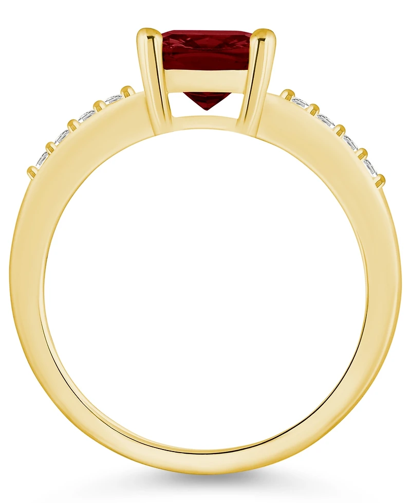 Macy's Garnet and Diamond Ring (2-3/4 ct.t.w 1/8 ct.t.w) 14K Yellow Gold