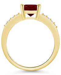 Macy's Garnet and Diamond Ring (2-3/4 ct.t.w 1/8 ct.t.w) 14K Yellow Gold