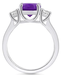 Macy's Amethyst and Diamond Ring (2-1/2 ct.t.w 1/3 ct.t.w) 14K White Gold