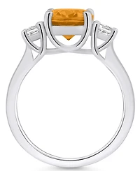 Macy's Citrine and Diamond Ring (2-1/2 ct.t.w 1/3 ct.t.w) 14K White Gold