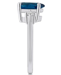 Macy's London Blue Topaz and Diamond Ring (2-1/2 ct.t.w 1/10 ct.t.w) 14K Gold