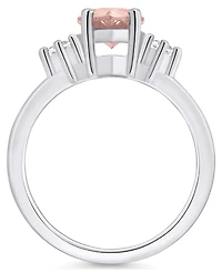Macy's Morganite and Diamond Ring (1-5/8 ct.t.w 1/10 ct.t.w) 14K White Gold