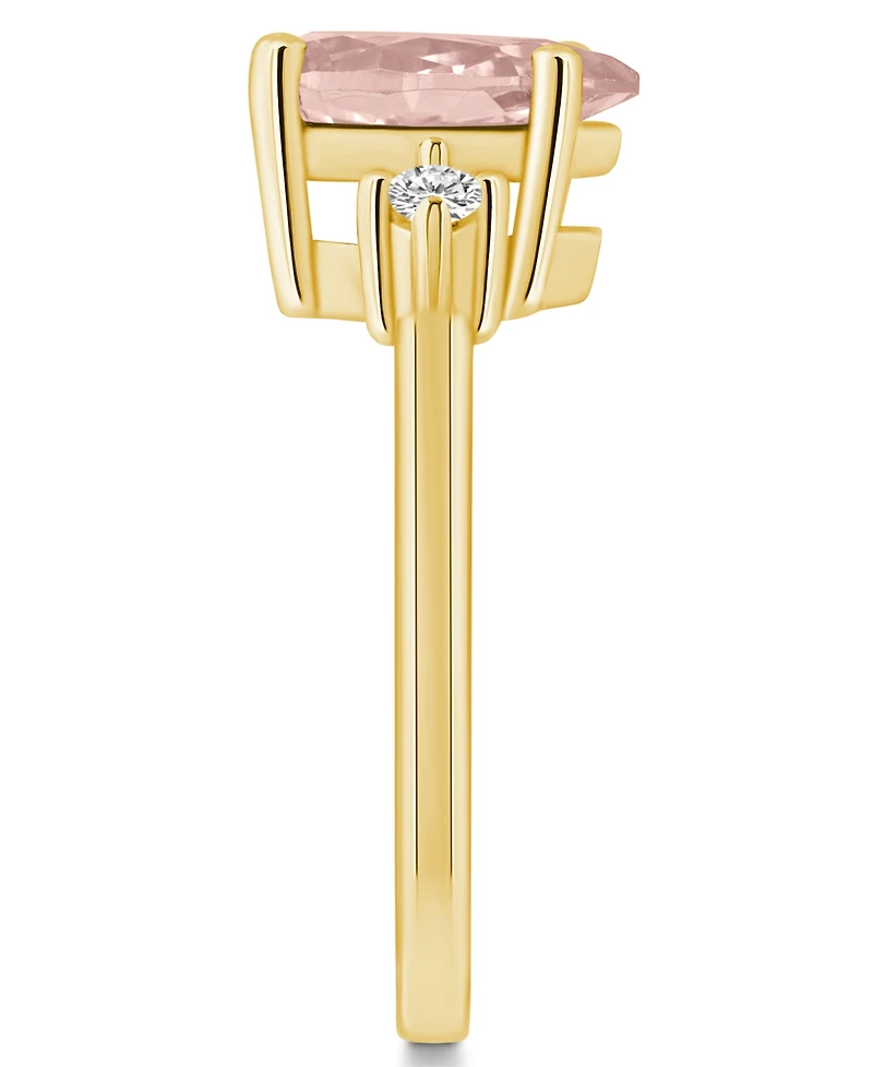 Macy's Morganite and Diamond Ring (1-5/8 ct.t.w 1/10 ct.t.w) 14K Yellow Gold