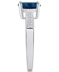Macy's London Blue Topaz and Diamond Ring (1-5/8 ct.t.w 1/8 ct.t.w) 14K White Gold