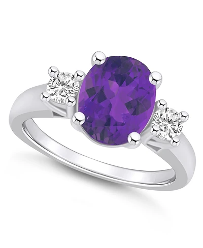 Macy's Amethyst and Diamond Ring (2-1/2 ct.t.w 1/3 ct.t.w) 14K White Gold