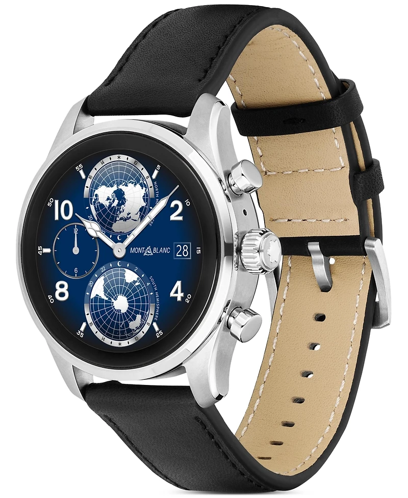 Montblanc Men's Summit 3 Black Leather Strap Smart Watch 42mm