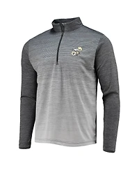Men's Antigua Black, Heathered Gray New Orleans Saints Throwback Cycle Quarter-Zip Jacket