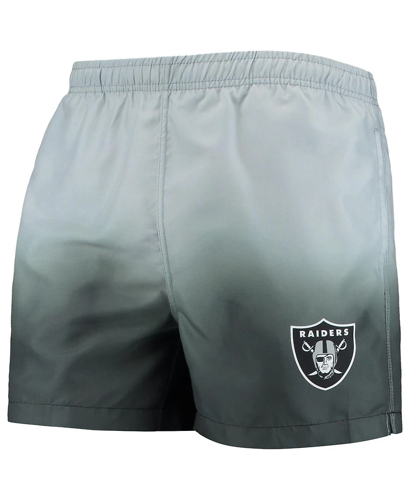 Men's Foco Black, Las Vegas Raiders Dip-Dye Swim Shorts