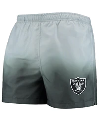 Men's Foco Black, Las Vegas Raiders Dip-Dye Swim Shorts