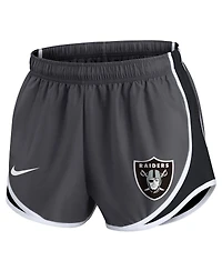 Women's Nike Charcoal Las Vegas Raiders Plus Logo Performance Tempo Shorts