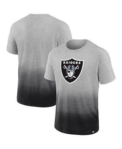 Men's Fanatics Heathered Gray, Black Las Vegas Raiders Team Ombre T-shirt
