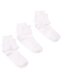 Trimfit 3-Pack Scalloped Socks, Little Girls & Big