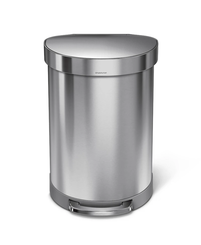 simplehuman 60 Liter Semi-Round Liner Rim Kitchen Trash Can