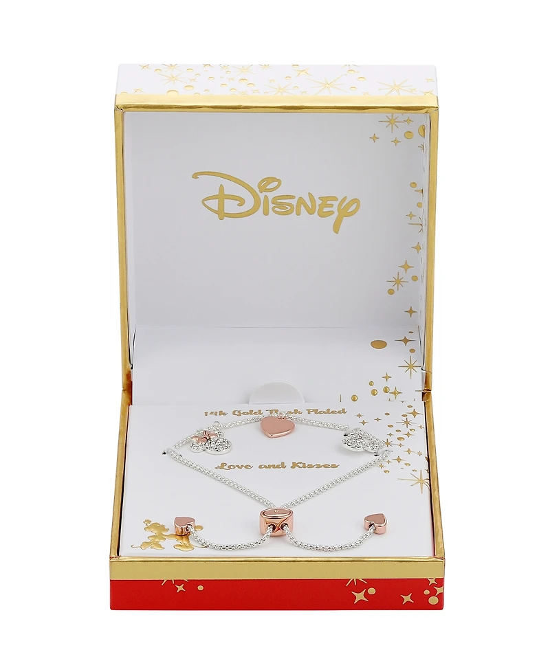 Disney Crystal Charm Bolo Bracelet (0.01 ct. t.w.) in 14K Gold Flash Plated