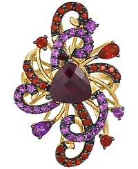 Le Vian Crazy Collection Pomegranate Garnet (4 ct. t.w.) & Grape Amethyst (5/8 ct. t.w.) Swirling Statement Ring in 14k Gold