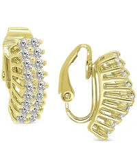 Giani Bernini Cubic Zirconia Clip-On Hoop Earrings, Created for Macy's