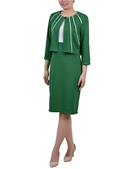 Ny Collection Petite Two Piece Jacket and Dress Set