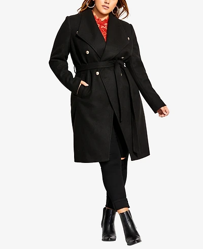 City Chic Plus Sassy Military Coat