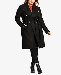 City Chic Plus Sassy Military Coat