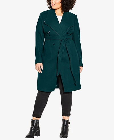 City Chic Plus Sassy Military Coat