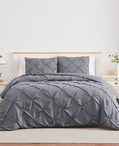 Southshore Fine Linens Pintuck 3 Piece Duvet Cover Set, Full/Queen