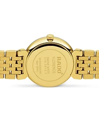 Rado Women's Swiss Florence Classic Diamond Accent Gold Tone Stainless Steel Bracelet Watch 30mm