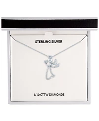 Diamond Angel Pendant Necklace (1/10 ct. t.w.) in Sterling Silver