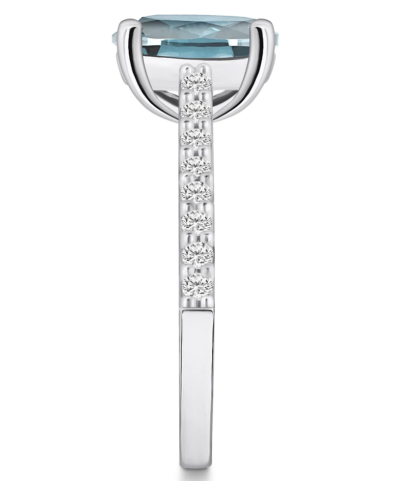 Macy's Aquamarine (2-1/2 ct. t.w.) and Diamond (1/4 Ring 14K White Gold