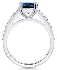 Macy's London Blue Topaz (3-5/8 ct. t.w.) and Diamond (1/4 Ring 14K White Gold