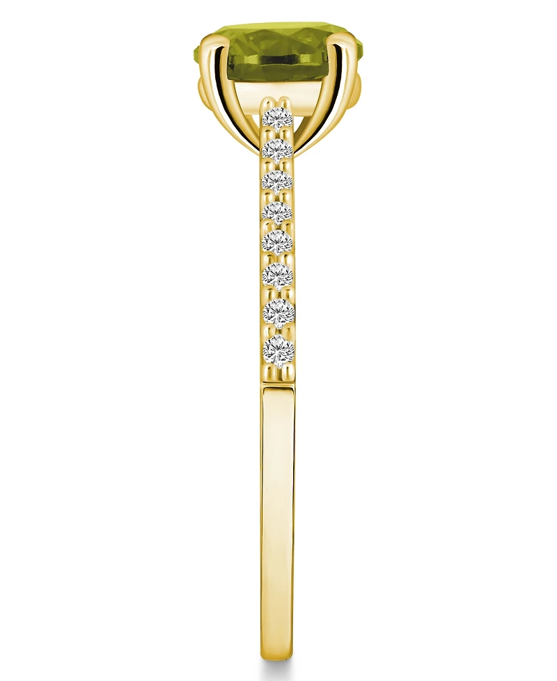 Macy's Peridot (1-1/2 ct. t.w.) and Diamond (1/6 Ring 14K Yellow Gold