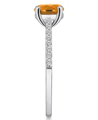 Macy's Citrine (1-1/4 ct. t.w.) and Diamond (1/6 Ring 14K White Gold
