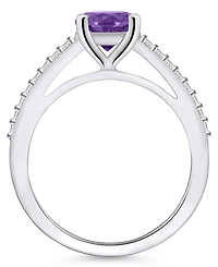 Macy's Amethyst (1-1/4 ct. t.w.) and Diamond (1/6 Ring 14K White Gold