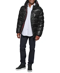Tommy Hilfiger Men's Fashion Shine Quilted Hooded Puffer Jacket