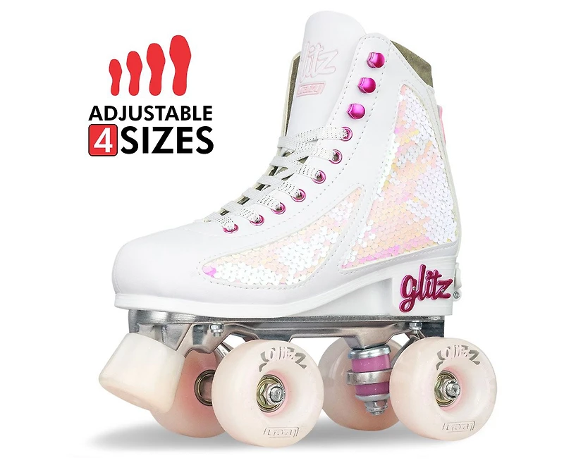 Crazy Skates Glitz Adjustable Roller For Women And Girls - To Fit 4 Sizes