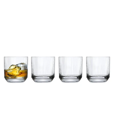 Nude Glass Big Top Double Old Fashioned Glasses -10.75 oz., Set of 4
