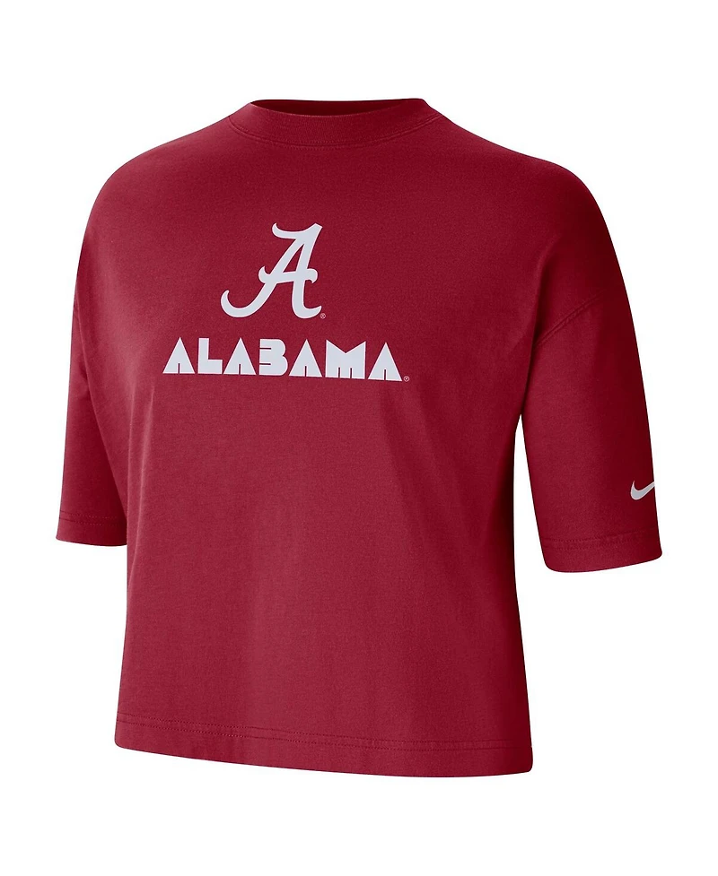 Women's Nike Crimson Alabama Crimson Tide Crop Performance T-shirt