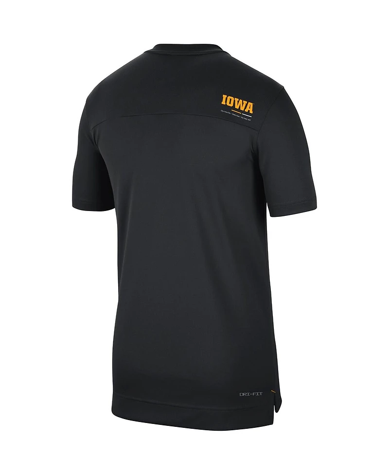 Men's Nike Black Iowa Hawkeyes Coach Uv Performance T-shirt