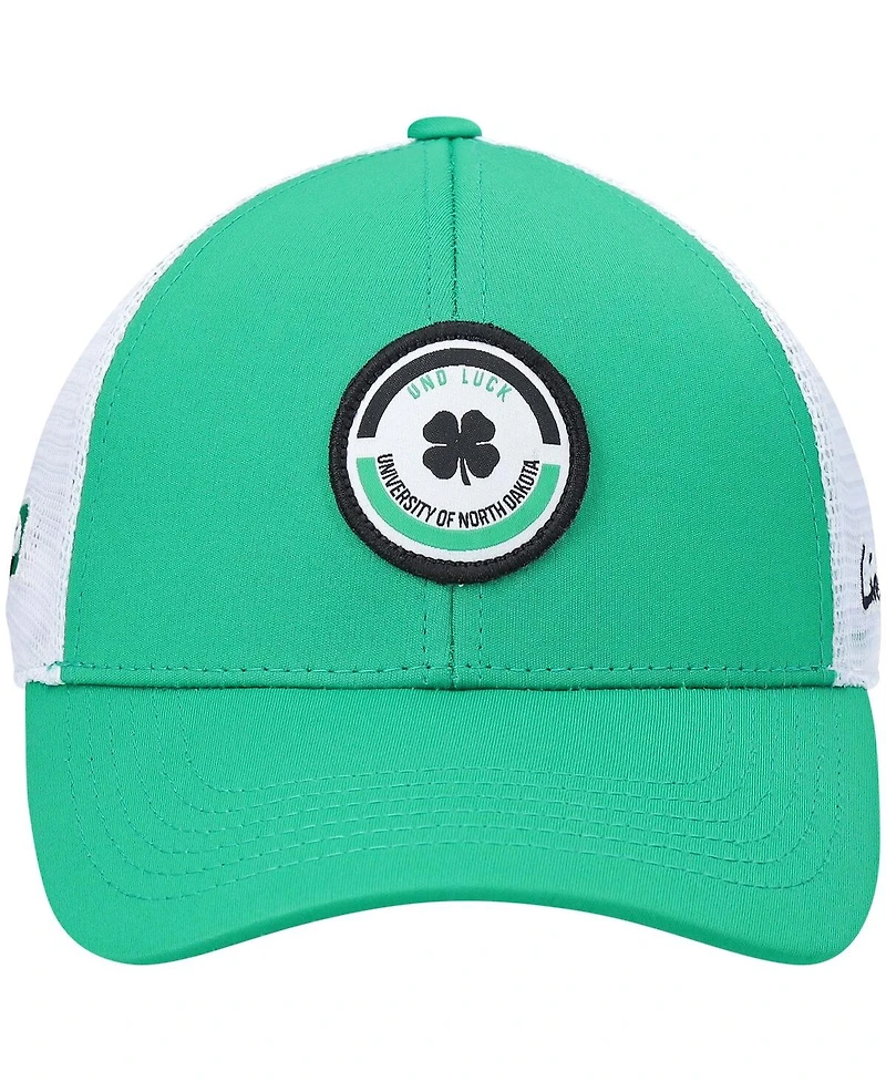 Men's Kelly Green, White North Dakota Motto Trucker Snapback Hat