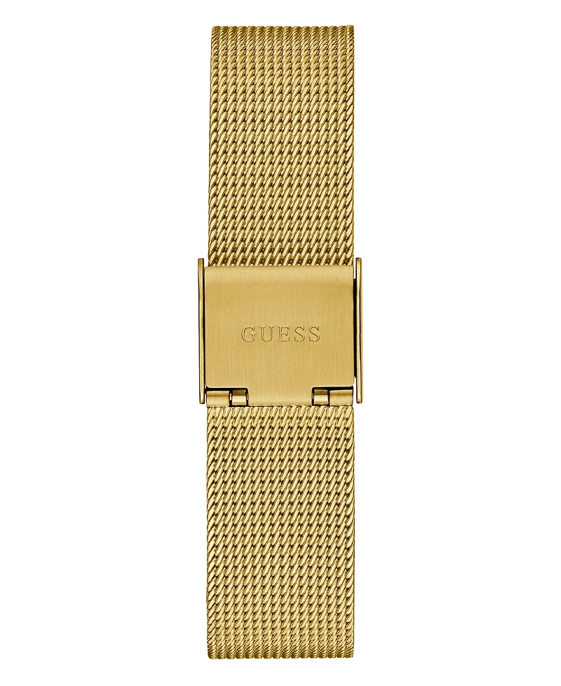 Guess Women's Gold-Tone Glitz Stainless Steel, Mesh Bracelet Watch, 34mm