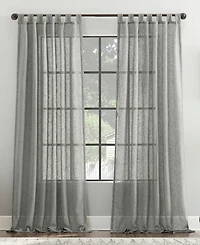 Burlap Weave Linen Blend Tab Top Curtain