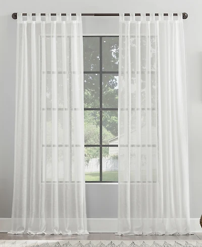 Burlap Weave Linen Blend Tab Top Curtain