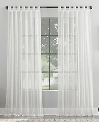 Burlap Weave Linen Blend Tab Top Curtain