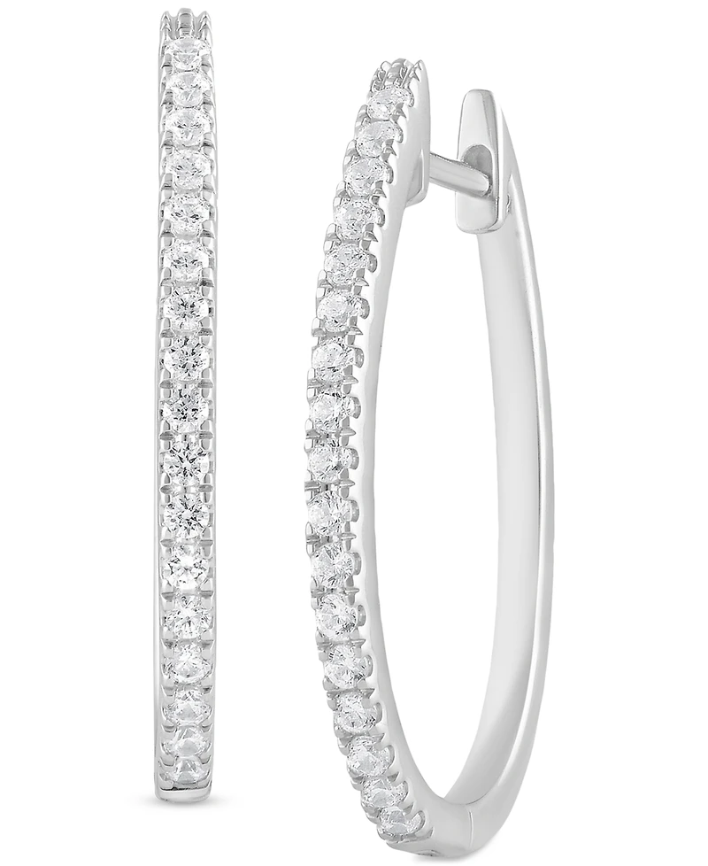 Forever Grown Diamonds Lab-Created Diamond Medium Hoop Earrings (1/2 ct. t.w.) in Sterling Silver