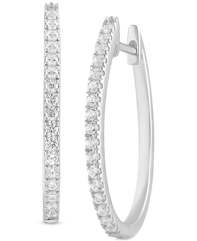 Forever Grown Diamonds Lab-Created Diamond Medium Hoop Earrings (1/2 ct. t.w.) in Sterling Silver