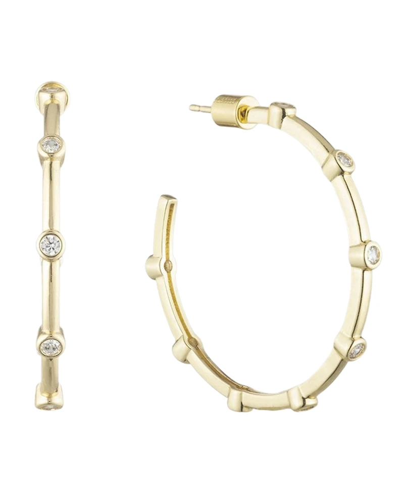 Bonheur Jewelry Diana Crystal Large Hoop Earrings