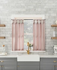 Washed Cotton Twist Tab Cafe Curtain Pair