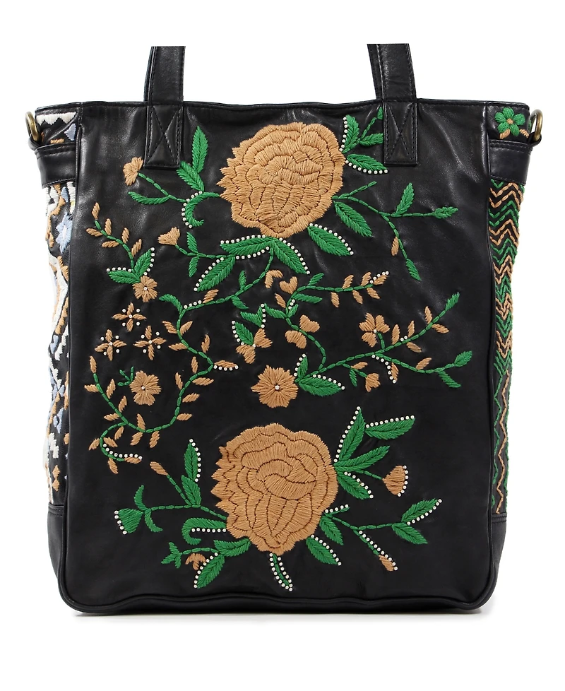 Old Trend Women's Flora Soul Hand-Embroidery Tote Bag