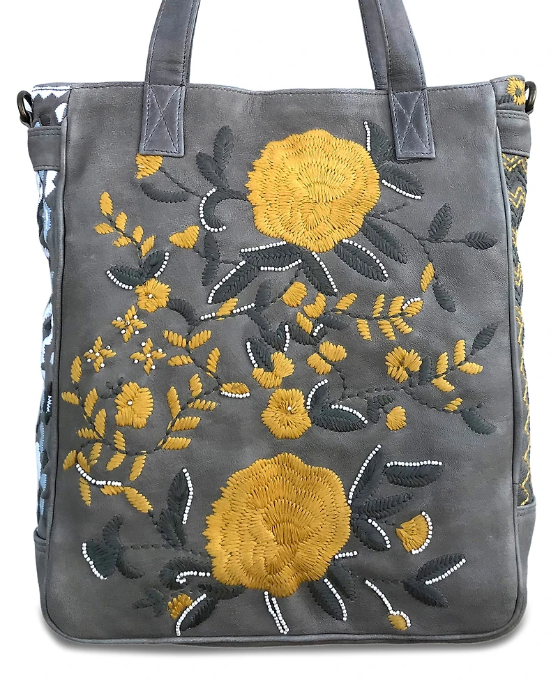 Old Trend Women's Flora Soul Hand-Embroidery Tote Bag