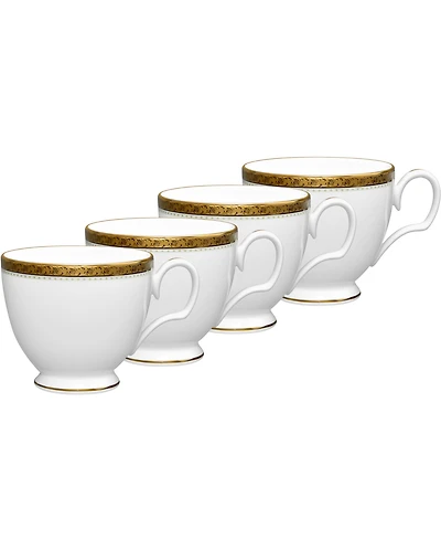 Noritake Charlotta Platinum 4 Piece Cups Set, Service for