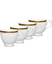 Noritake Charlotta Platinum 4 Piece Cups Set, Service for